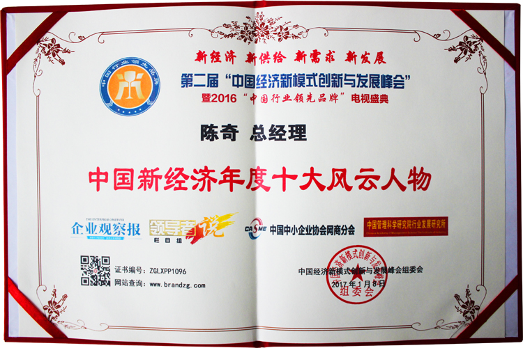 易視界總經(jīng)理陳奇先生榮獲中國新經(jīng)濟年度十大風云人物